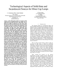 Image of publication Technological Aspects of Solid-State and Incandescent Sources for Miner Cap Lamps
