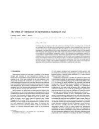 Image of publication The Effect of Ventilation on Spontaneous Heating of Coal