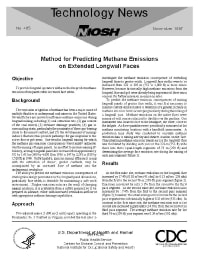 Image of publication Technology News 465 - Method for Predicting Methane Emissions on Extended Longwall Faces