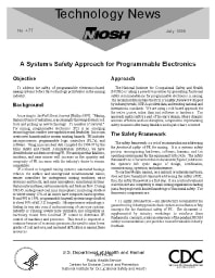 Image of publication Technology News 477 - A Systems Safety Approach for Programmable Electronics