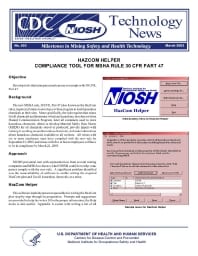 Image of publication Technology News 503 - HAZCOM Helper Compliance Tool for MSHA Rule 30 CFR Part 47