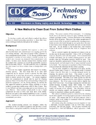 Image of publication Technology News 509 - A New Method to Clean Dust From Soiled Work Clothes