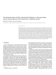 Image of publication The Potential Impact of Light Emitting Diode Lighting on Reducing Mining Injuries During Operation and Maintenance of Lighting Systems