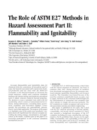 Image of publication The Role of ASTM E27 Methods in Hazard Assessment: Part II - Flammability and Ignitability