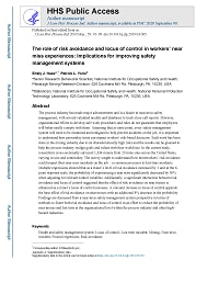 First page of The Role of Risk Avoidance and Locus of Control in Workers' Near Miss Experiences: Implications for Improving Safety Management Systems