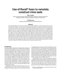 Image of publication Use of Rocsil® Foam to Remotely Construct Mine Seals