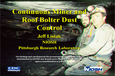 Title slide from Continuous Miner and Roof Bolter Dust control presentation