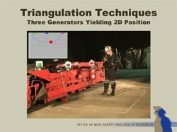 Example slide: triangulation technique for determining position