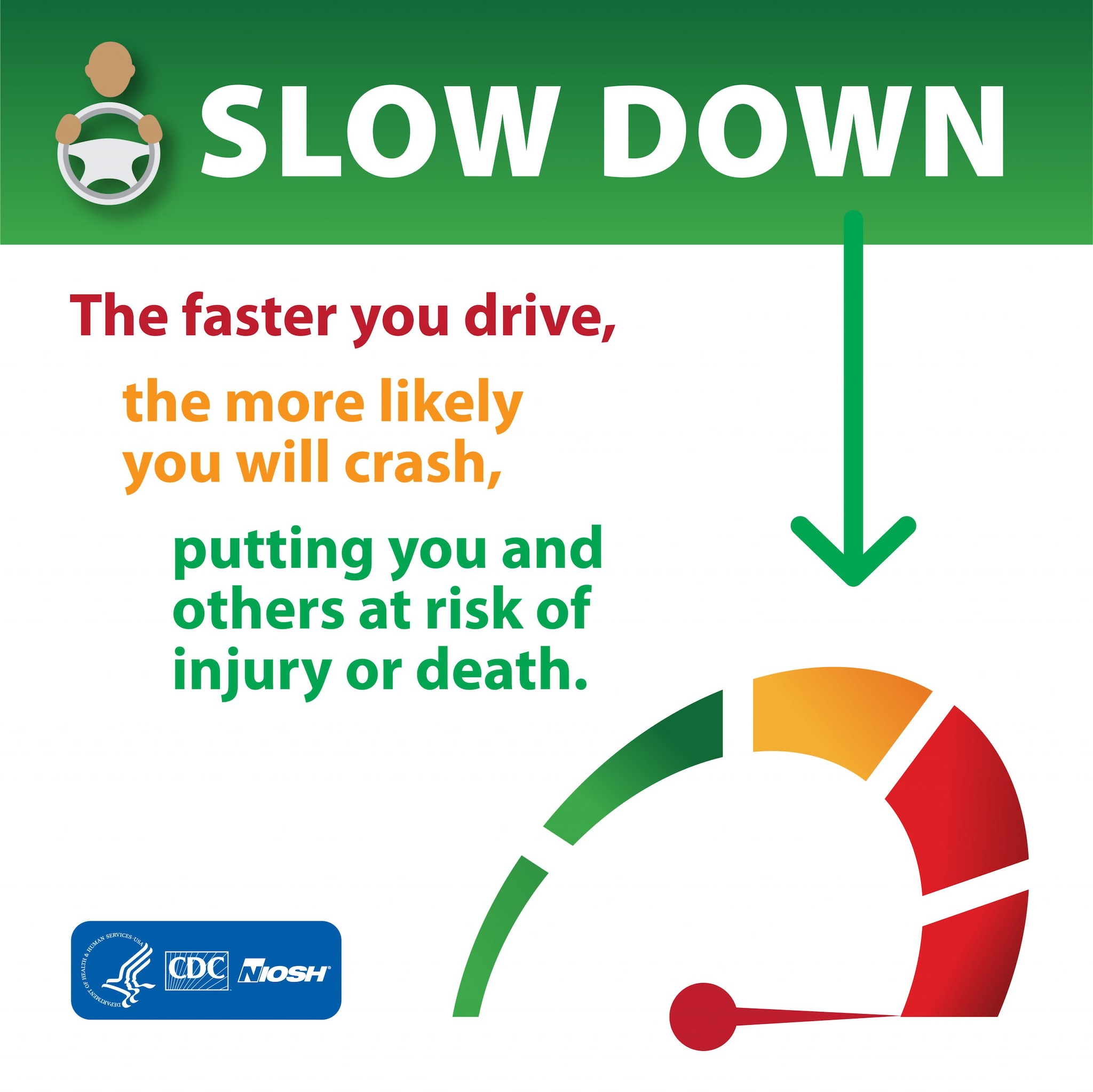 Instagram graphic: Speeding - Slow Down