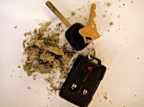 cannabis next to car keys