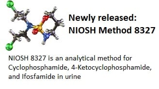 NIOSH Method 8327 Banner: NIOSH 8327 is an analytical method for Cyclophosphamide, 4-Ketocyclophosphamide, and Ifosfamide in urine.