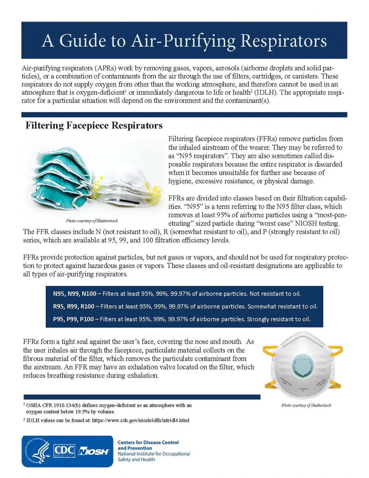 A Guide to Air-Purifying Respirators - cover page publication 2018-176
