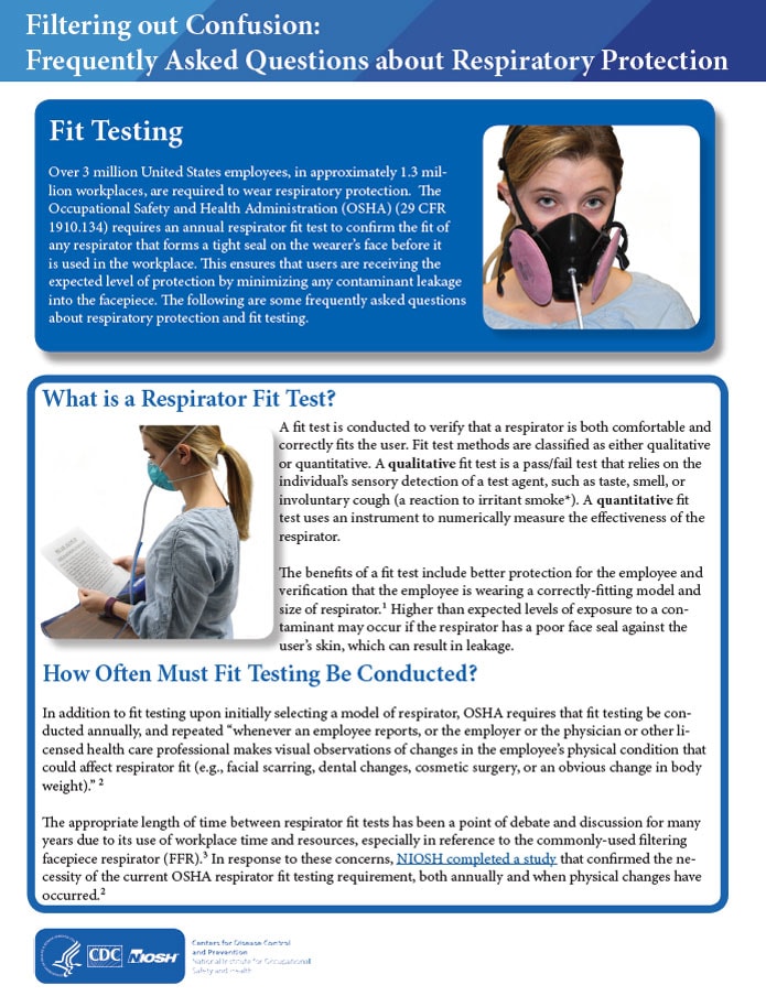 Healthcare Respiratory Protection Resources, Fit Testing, NPPTL, NIOSH