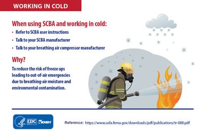 Infographic - WHEN WORKING IN COLD: When using SCBA and working in cold