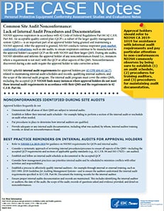 PPE CASE Note - Common Site Audit Nonconformance: Lack of Internal Audit Procedures and Documentation
