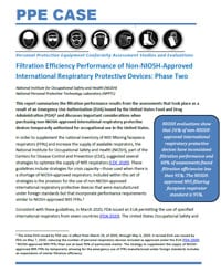 Cover page - Filtration Efficiency Performance of Non-NIOSH-Approved International Respiratory Protective Devices: Phase Two