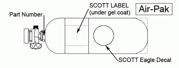 Scott Label (under Gel-Coat) Air-Pak SCOTT Eagle Label