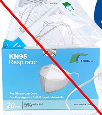Dongguan AOXING is misusing NIOSH test information for its KN95 Protective Mask model AX-KF95. 