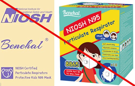 Guangzhou Zhen Tao Culture Media Co., Ltd. is marketing Benehal Model 8865 as a NIOSH approved unit for kids.  NIOSH does not approve filtering facepiece respirators for children.