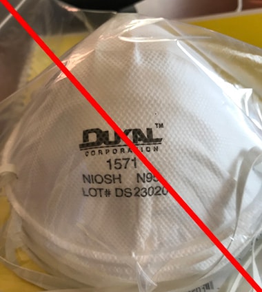 This is an example of a misrepresentation of a NIOSH approval. DUKAL is not a NIOSH approval holder or a private label holder. (10/22/2020)