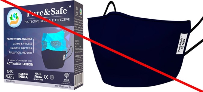 This is an example of a misrepresentation of a NIOSH approval. Pure&Safe is not a NIOSH approval holder or a private label assignee.  The Pure&Safe 5 Layered Reusable Anti-Pollution N95 Face Mask with Activated Carbon Filter is not NIOSH approved.