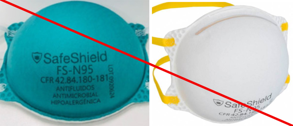 This is an example of a misrepresentation of NIOSH approval. SafeShield’s marketing of model FS-N95 is misleading and may cause users to believe it is NIOSH approved. 