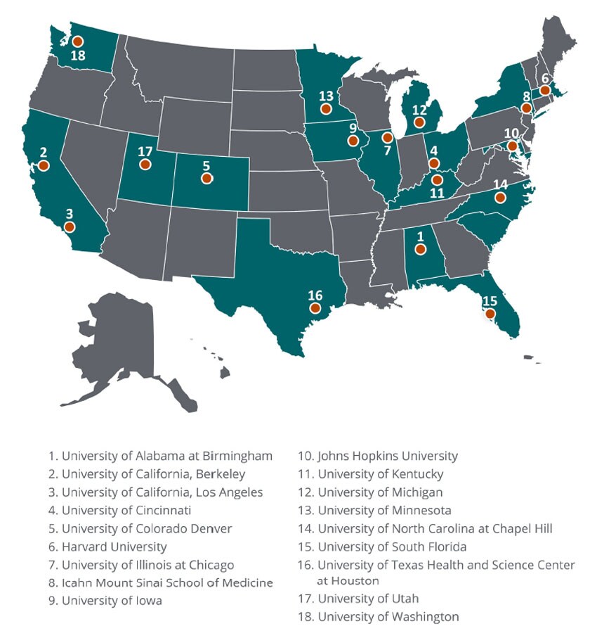 Map - NIOSH Education and Research Centers