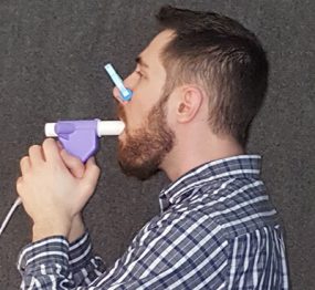 Man taking Spirometry test