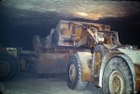 Diesel loader in a mine