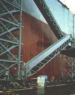 Stairs placed alongside ship