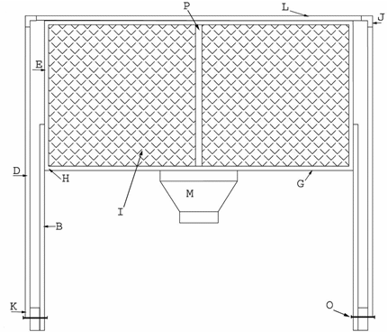 Figure 1(a): Front View of Ventilated Headboard (canopy not shown)