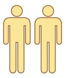 two people figures side by side