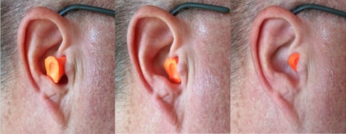 man testing hearing protection