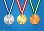 Bronze, silver and gold medals from the 2016 Olympics
