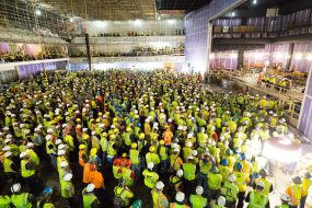 Large group of construction worker 
