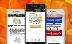 Heat Safety Tool App displayed on phones