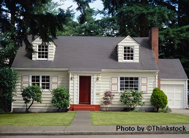 --no title-- A two-story house with a red door