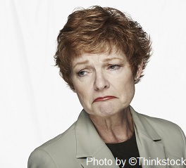 M3C A woman with a concerned look on her face