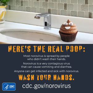 image of a social media graphic promoting handwashing to help prevent norovirus