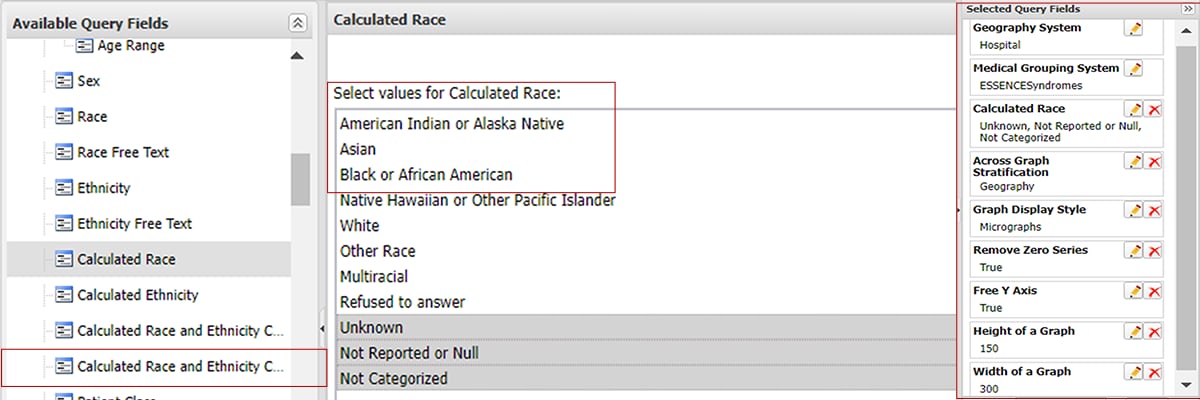 Values for Calculated Race