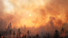 Oregon wildfire burning