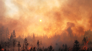 Oregon wildfire burning