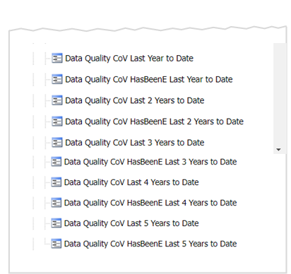 Data quality filters available in the ESSENCE query portal 2