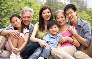 multi generational asian family