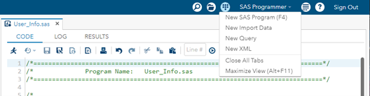 sas1 SAS Query Screenshot 1
