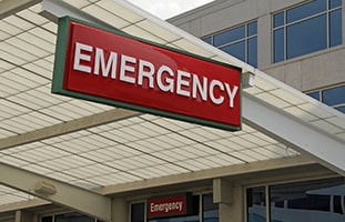 Emergency hospital sign