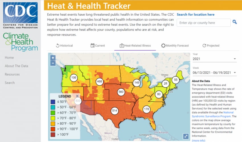 heat and health tracker map