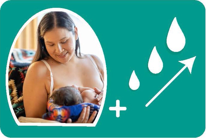 A mother breastfeeds her baby more often to increase her milk supply.