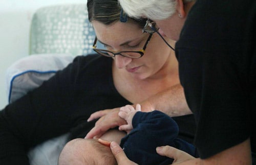 A breastfeeding mother