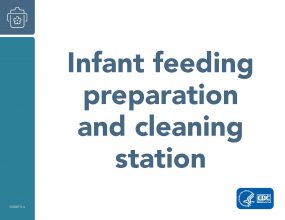 Infant feeding preparation and cleaning station